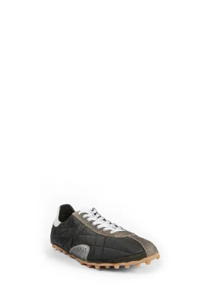 Maison Margiela Quilted-texture Sneakers With Rugged Sole And Suede Overlays In Animal Print