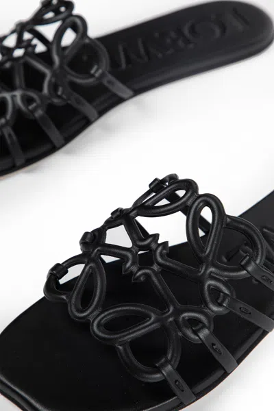 Loewe Petal Anagram Slides In Soft Calfskin In Animal Print