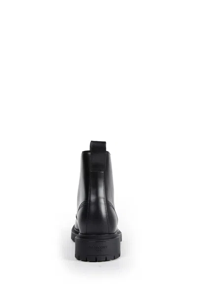 Givenchy Chunky Sole Leather Ankle Boots With Pull Tab In Black