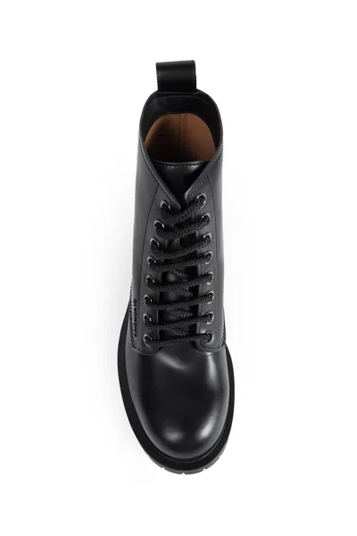 Givenchy Chunky Sole Leather Ankle Boots With Pull Tab In Black