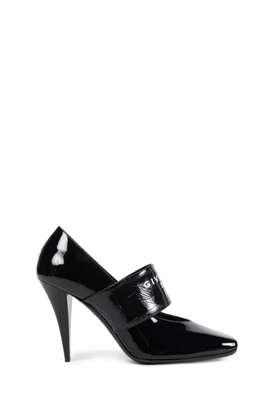 Givenchy Tape Sliced Square Pumps In Patent Leather In Black
