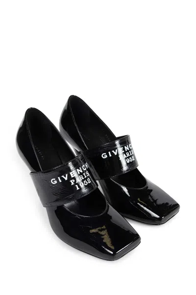 Givenchy Tape Sliced Square Pumps In Patent Leather In Black