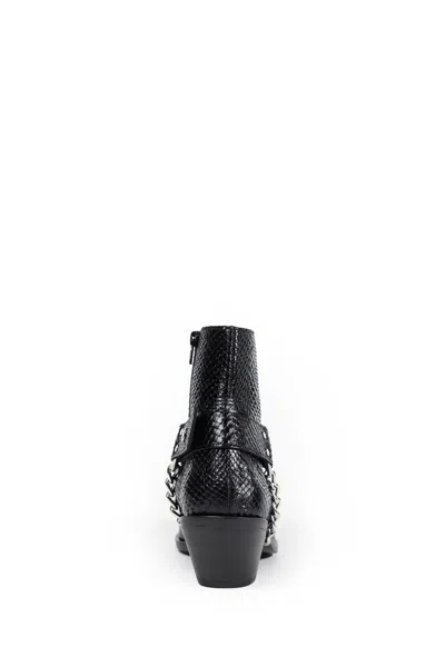 Junya Watanabe Snake Print Texas Ankle Boots In Black