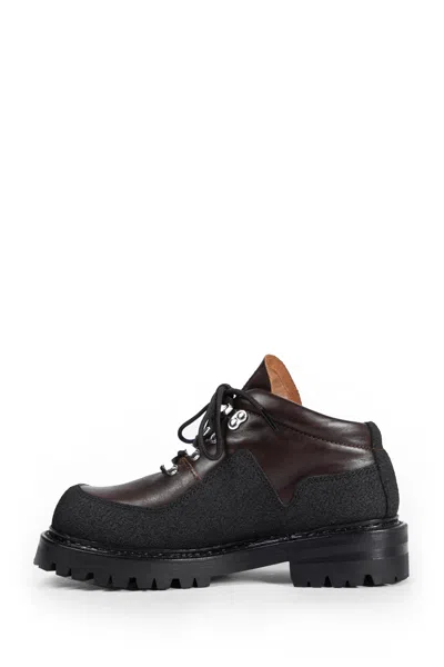 Our Legacy Ankle Boots With Round Toe And Lug Sole In Black