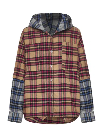 Pdf Patchwork-effect Check Raf Hooded Jacket In Multi