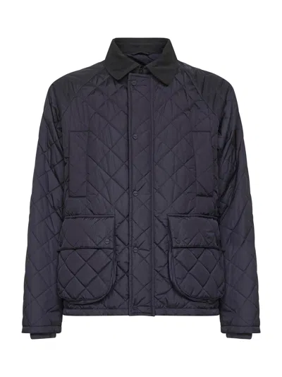 Herno Jacket In Nylon Chamonix And Waxed Tech Cotton In Blue