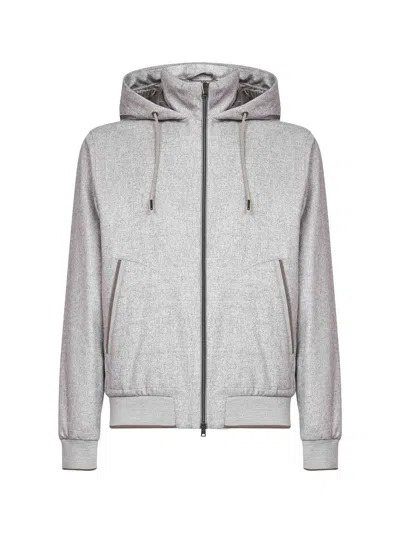 Herno Resort Grey Cashmere Silk Resort Jacket In Gray