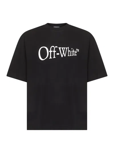 Off-white Oversized Black T-shirt With Contrasting Logo Print In Cotton