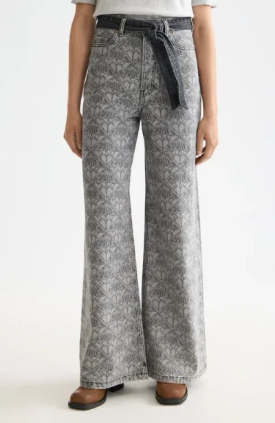 Scotch & Soda The Wave Wide Leg Jeans In Gray