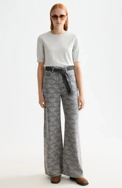 Scotch & Soda The Wave Wide Leg Jeans In Gray