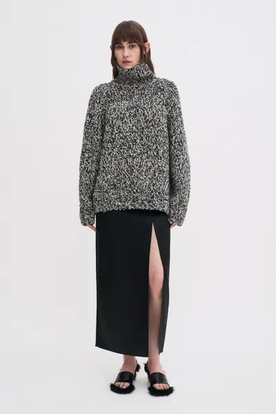 Filippa K Black And White Wool Alpaca Sweater In Gray