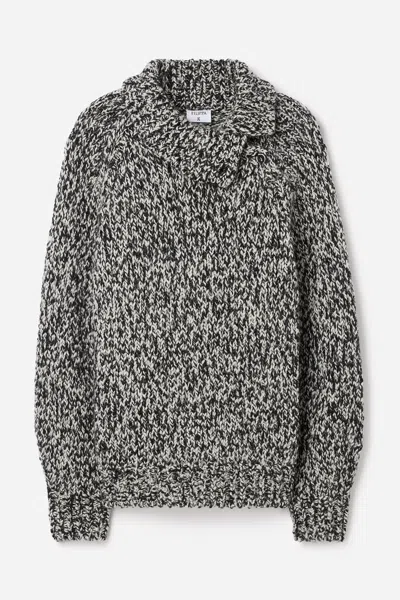 Filippa K Black And White Wool Alpaca Sweater In Gray