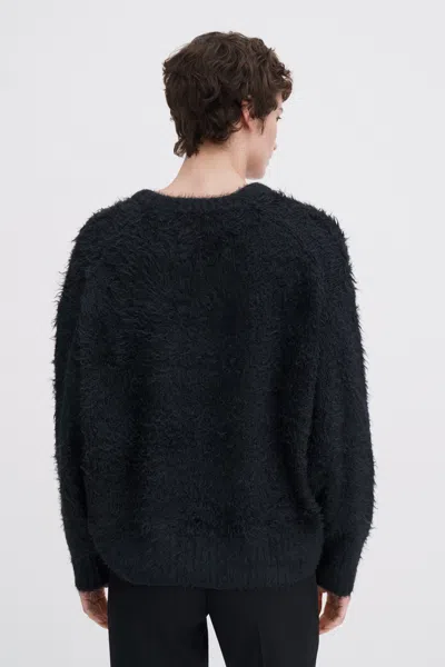 Filippa K Fluffy Silk V-neck Sweater In Black