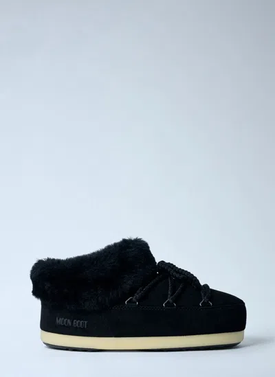 Moon Boot Women Black Logo Mules, 6.5/7.5 Luxury Mules For Women Darveys In Black