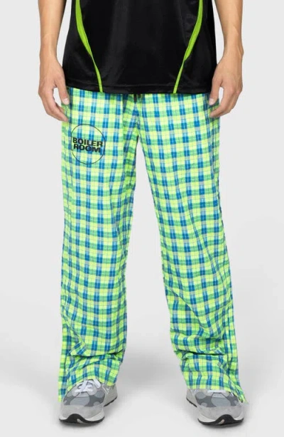 Pleasures X Boiler Room Practice Plaid Track Pants In Green