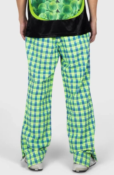 Pleasures X Boiler Room Practice Plaid Track Pants In Green