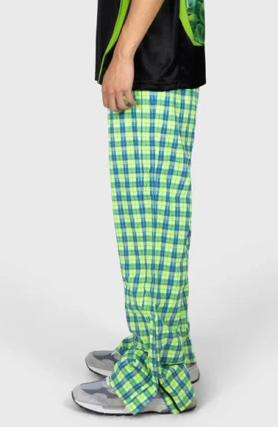 Pleasures X Boiler Room Practice Plaid Track Pants In Green
