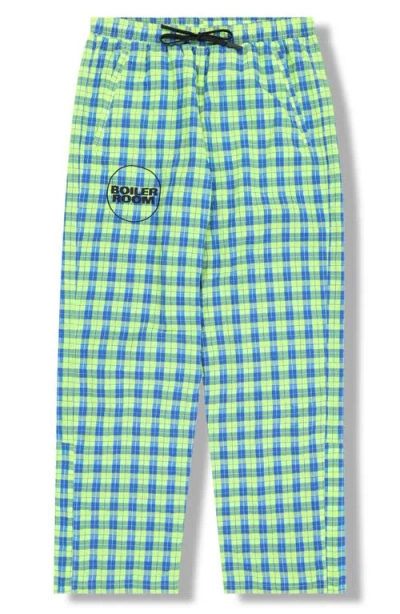 Pleasures X Boiler Room Practice Plaid Track Pants In Green