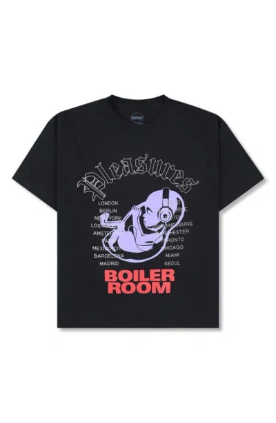 Pleasures Headphone Cotton Graphic T-shirt In Black