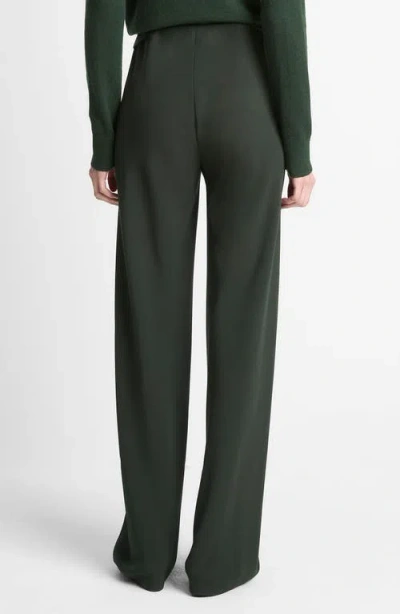 Vince High Waist Crepe Biased Pants In Green