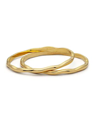 Crystals And Co Women's Gold Full Wave Bangle - Set In Gold