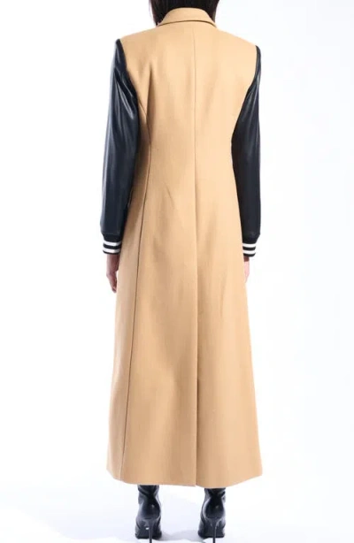 Azalea Wang New York Mixed Media Coat In Brown