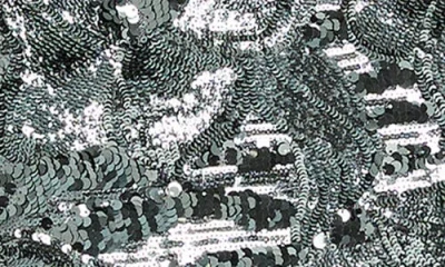 Helsi Leslie Pattern Sequin Strapless Gown In Gray