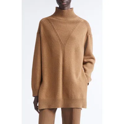 Fforme Loletta Wool And Cashmere Turtleneck Sweater In Gold