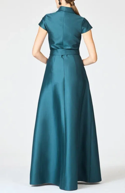 Sachin & Babi Etienne A-line Satin Gown In Blue