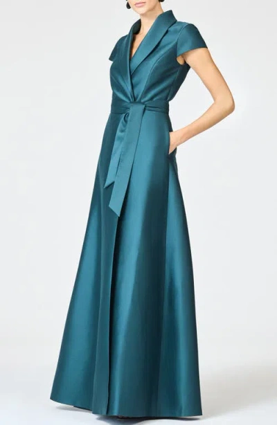 Sachin & Babi Etienne A-line Satin Gown In Blue