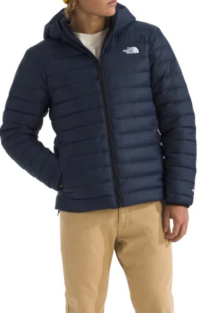 The North Face Minoqua Puffer Jacket Mens Blue Insulated Down Full Zip Kfc257 In Animal Print