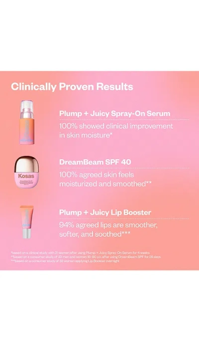 Kosas Plump + Juicy Makeup Prep Skincare Set In Transparent