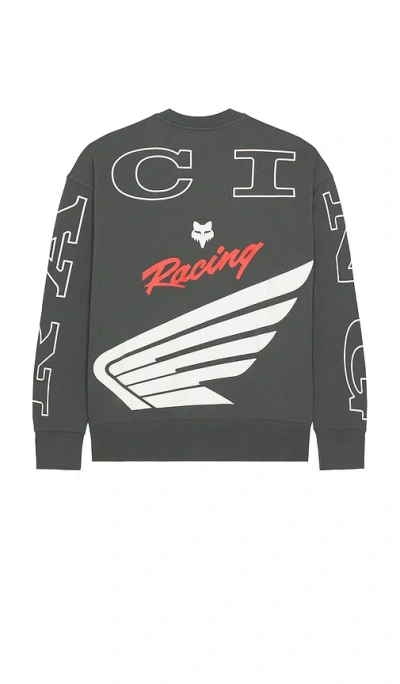 Fox Racing X Honda Oversized Crew Sweatshirt In Gray