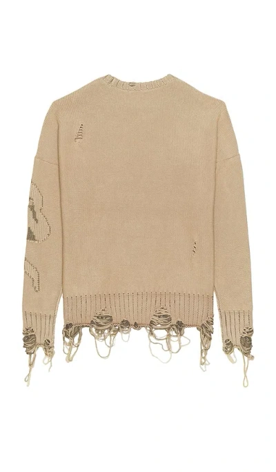 Madfrenzy Cortex Grunge Sweater In Brown