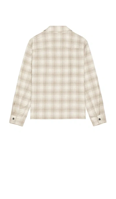 Theory Button-up Shirt In Textured Check In Gold