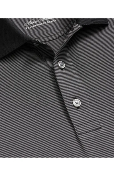 Brooks Brothers Performance Series Micro Stripe Jersey Polo Shirt In Black