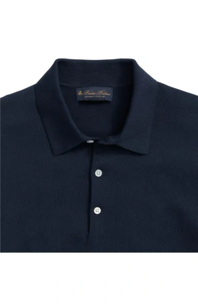 Brooks Brothers Supima Cotton Short-sleeve Polo Sweater In Navy