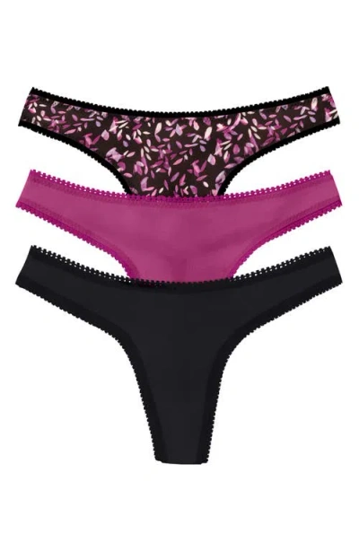 On Gossamer 3-pack Mesh Thongs In Multi