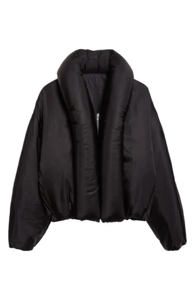 Alaïa Taffeta Padded Bomber Jacket In Black