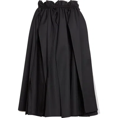 Tao Comme Des Garçons Yarn Dyed Gabardine & Tulle Midi Skirt In Multi