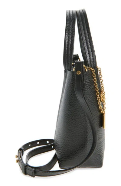 Chloé Small Spin Glossy Leather Tote Bag In Black