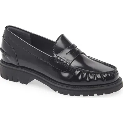 Rag & Bone Corey Lug Sole Penny Loafer In Black