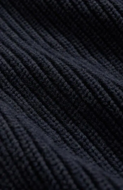 Brooks Brothers Supima Cotton Ribbed Mock Neck Cardigan In Blue