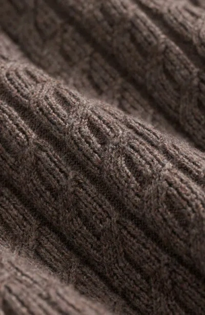 Brooks Brothers Cotton Mini-cable Polo Cardigan In Brown