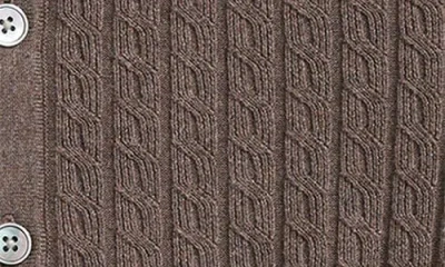 Brooks Brothers Cotton Mini-cable Polo Cardigan In Brown