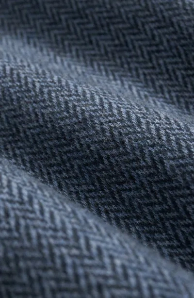 Brooks Brothers Herringbone Cotton Quarter Zip Pullover In Blue