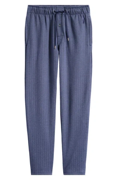 Polo Ralph Lauren Jacquard Knit Herringbone Pajama Pants In Blue