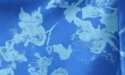 Adrianna Papell Metallic Floral Jacquard Fit & Flare Cocktail Dress In Blue