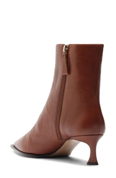 Alexandre Birman Myra Pointed Toe Kitten Heel Bootie In Brown