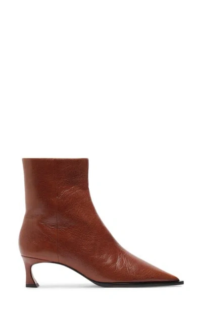 Alexandre Birman Myra Pointed Toe Kitten Heel Bootie In Brown